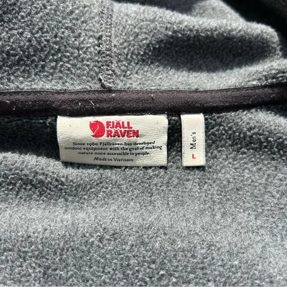 Fjallraven Ovik Fleece Hoodie Jacket Size Large Grey - Picture 4 of 9